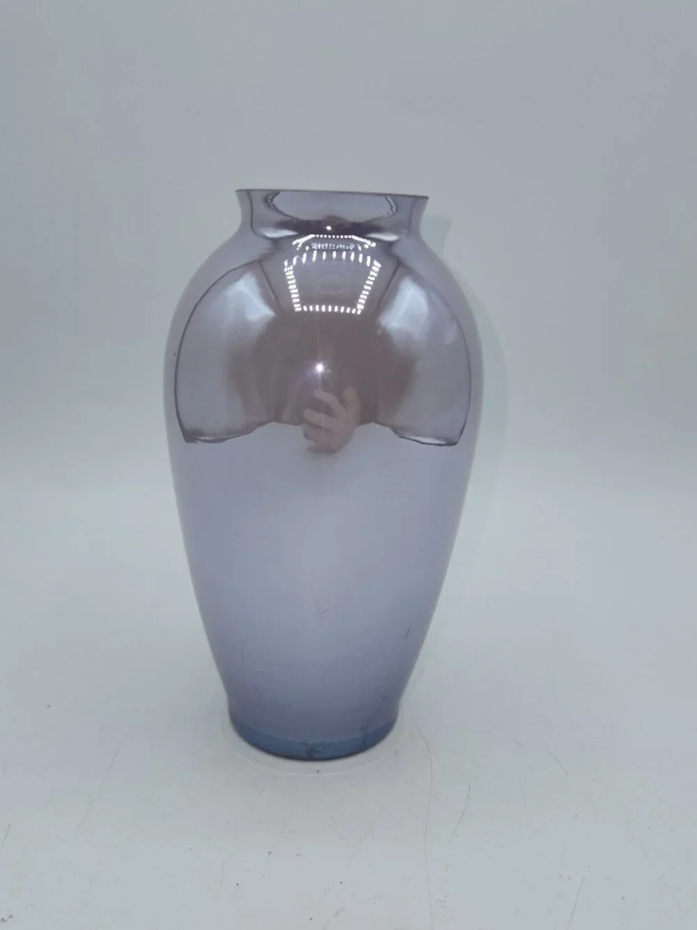 Vintage MCM Iridescent Glaze Glass Vase Art Deco 6.25